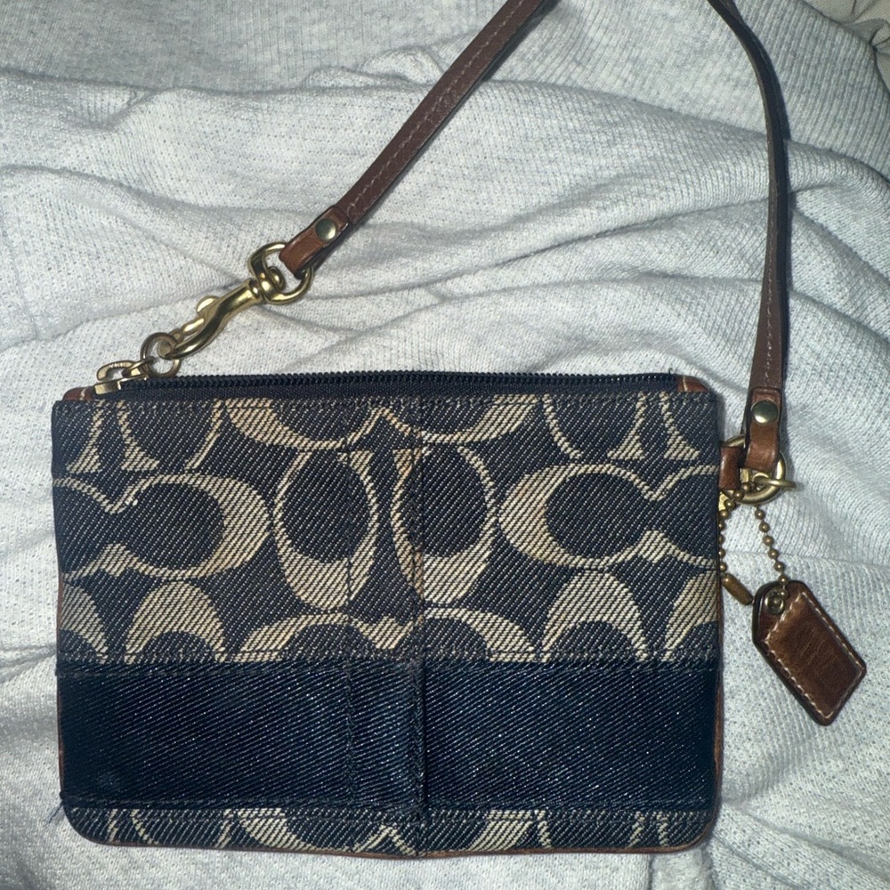 Vintage Denim signature wristlet